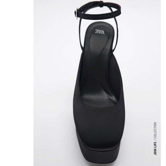 Zara Ankle Strap Heeled Platform Shoes, NWT, 7.5 - Picture 4 of 9